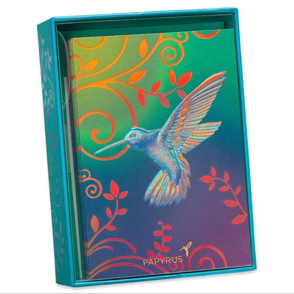 Papyrus Hummingbird Blank Notecards, Boxed set of 12 notecards - Picture 5 of 5